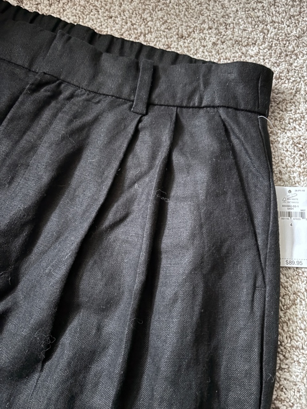 NEW GAP  Black 365 High Rise Pleated Trousers Wide Leg Pants 90's Size 4 - Picture 7 of 11
